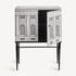 FORNASETTI Raised small sideboard Architettura white/black M44X419FOR21BIA