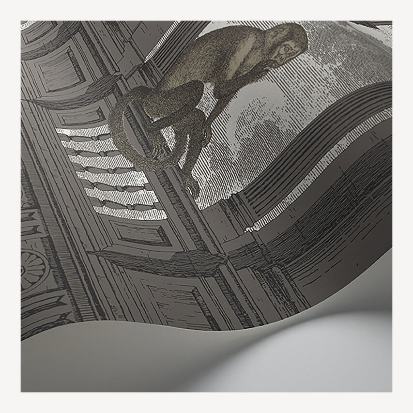 FORNASETTI Wallpaper Procuratie con Vista Soot/Snow PROCURATFOR22GRI