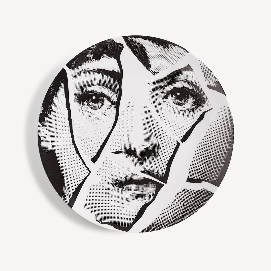 FORNASETTI Wall plate Tema e Variazioni n.2 White/Black PTV002XFOR21BIA