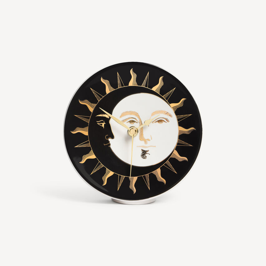 FORNASETTI Table clock Giorno e Notte Black/White/Gold DCLO05FOR25NER