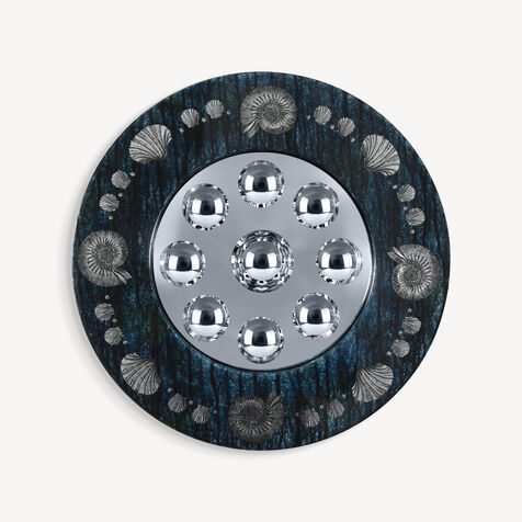 FORNASETTI Frame with bubbles mirror Giro di conchiglie Silver/Blue C39Y134BLFOR23BLU