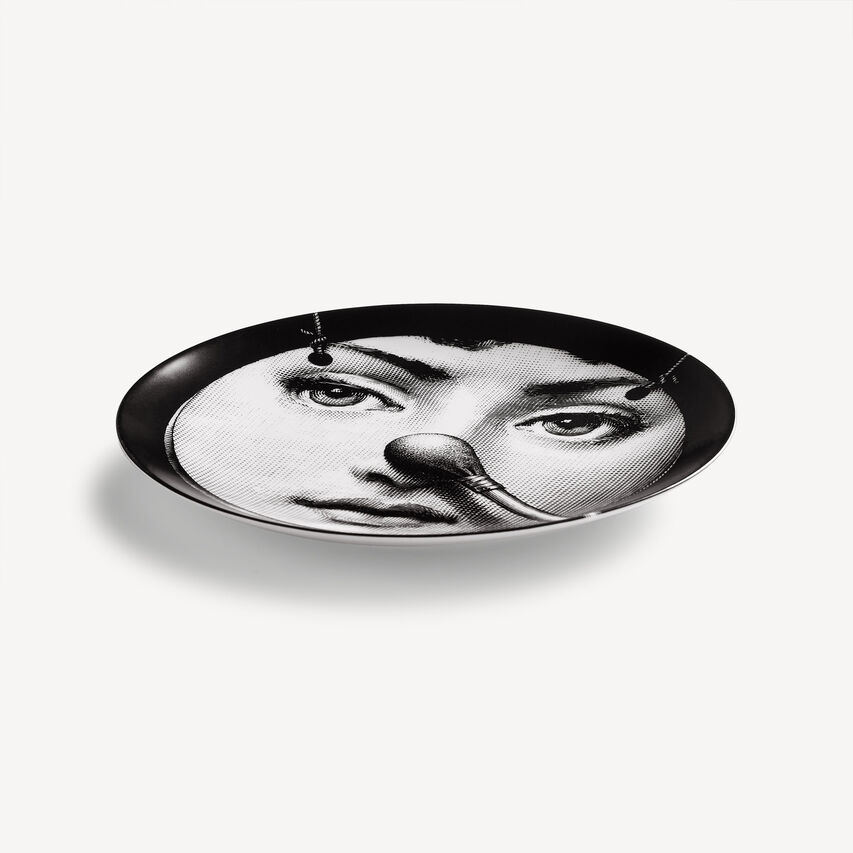 FORNASETTI Wall plate Tema e Variazioni n.161 White/Black PTV161XFOR21BIA