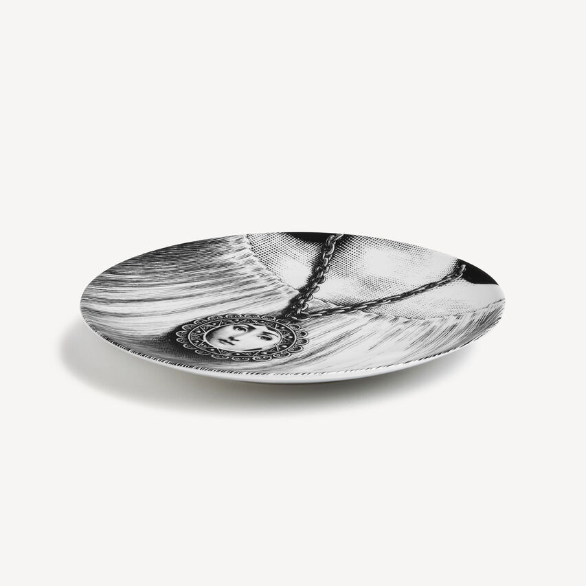 FORNASETTI Wall Plate Tema e Variazioni n.206 White/Black PTV206XFOR23BIA