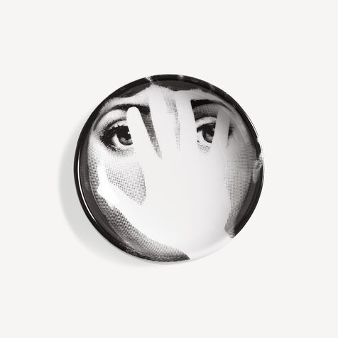 FORNASETTI Ashtray Tema e Variazioni n.16 White/Black P23X319FOR21BIA