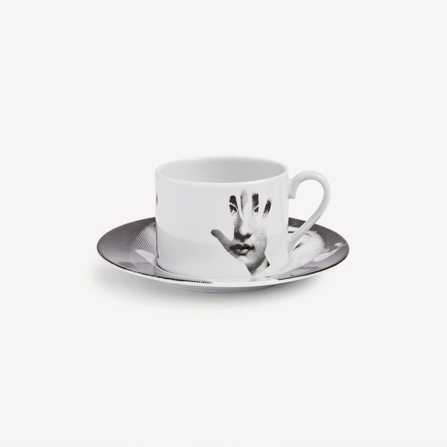 Shop Fornasetti Tea Cup Tema E Variazioni Mano In White/black