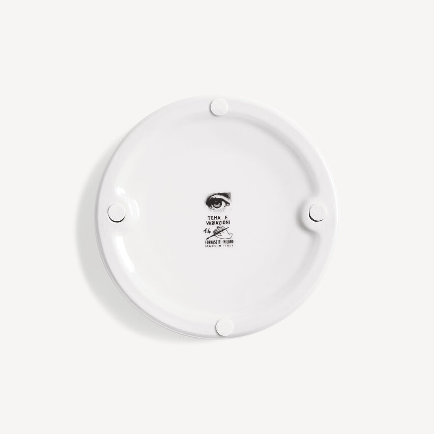 FORNASETTI Ashtray Tema e Variazioni n.14 White/Black P23X317FOR21BIA