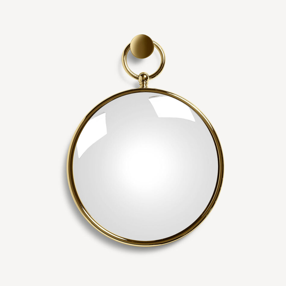 FORNASETTI Magic convex mirror with ring Brass C37X023FOR21OTT
