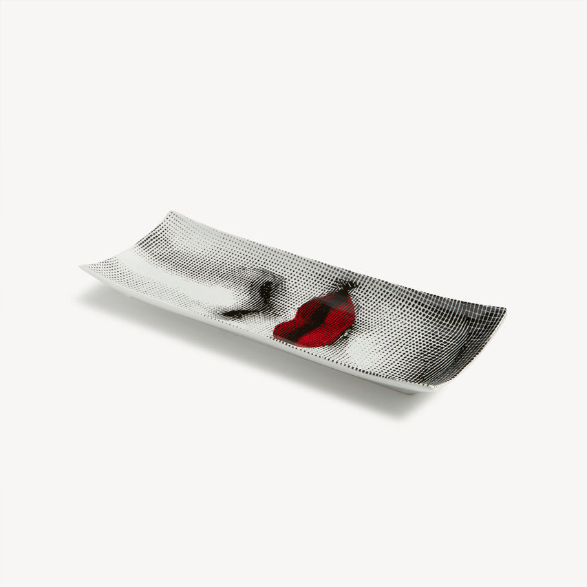 FORNASETTI Rectangular Tray Red Lips - Tema e Variazioni n.397 White/Black/Red P42Y397FOR23ROS