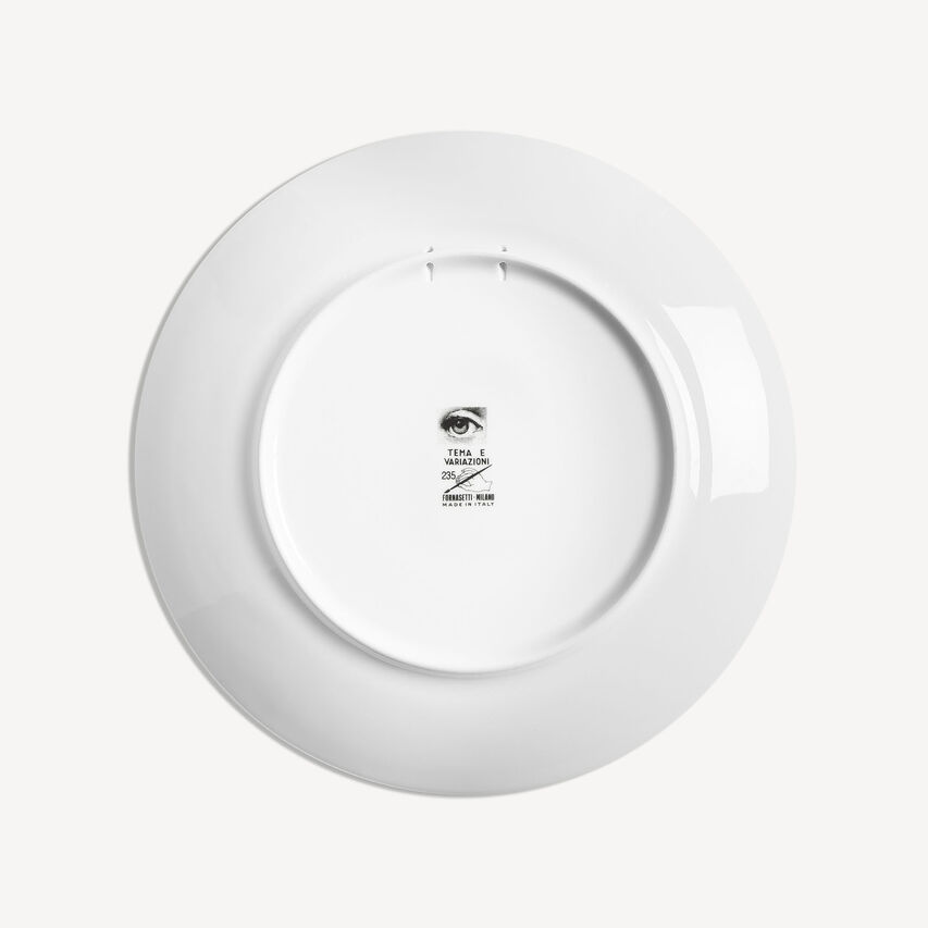 FORNASETTI Wall plate Tema e Variazioni n.235 White/Black PTV235XFOR21BIA