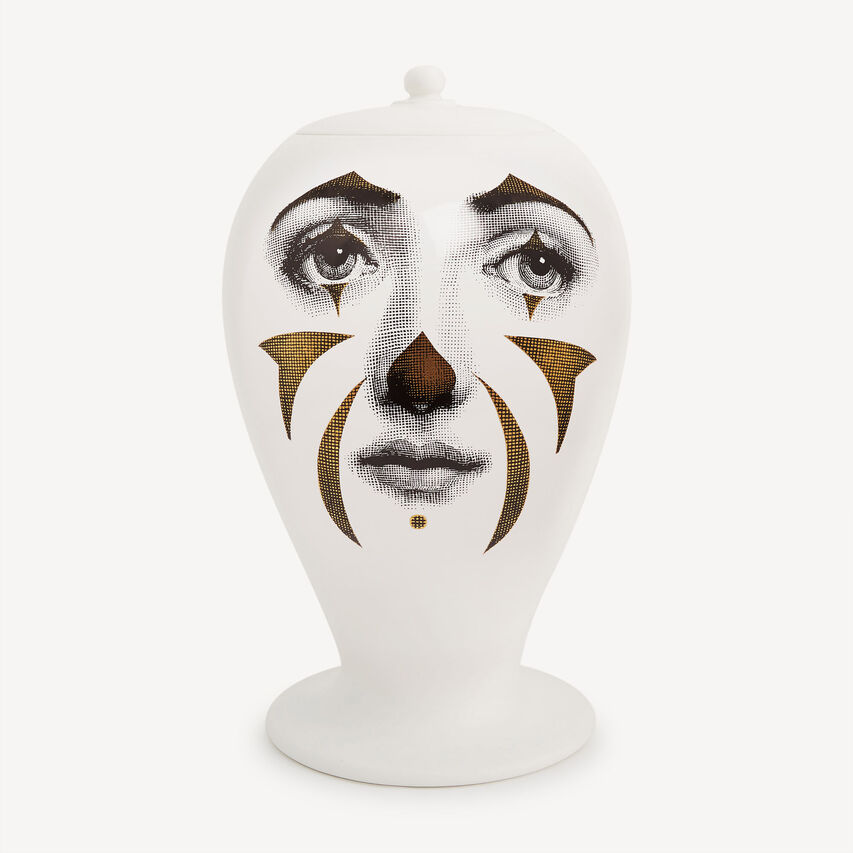FORNASETTI Vase Clown White/Black/Gold FOR10482FOR21ORO