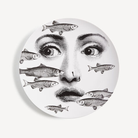 FORNASETTI Wall plate Tema e Variazioni n.392 White/Black PTV392XFOR20BIA