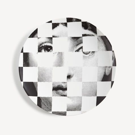 FORNASETTI Wall plate Tema e Variazioni n.45 White/Black PTV045XFOR21BIA