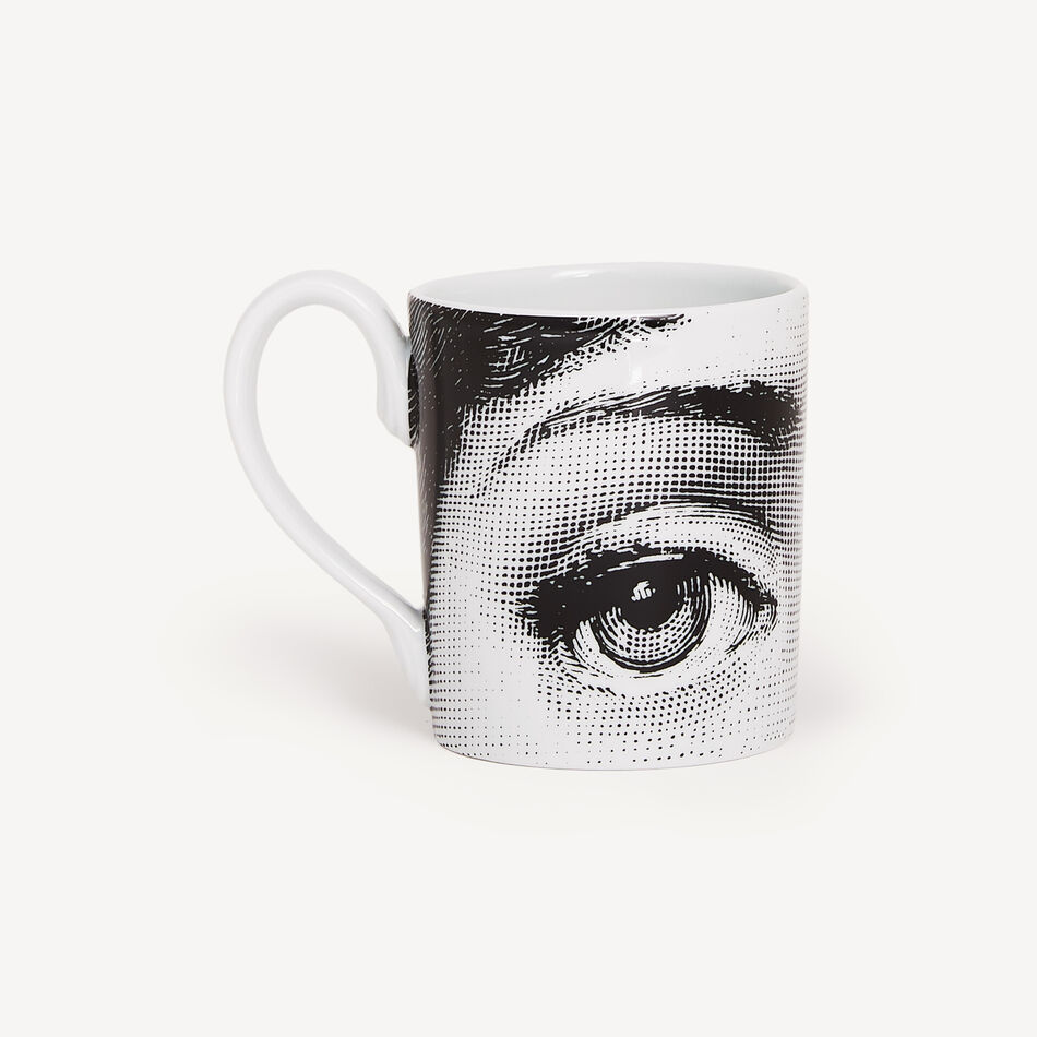 FORNASETTI Mug Occhi White/Black P14X002FOR21BIA