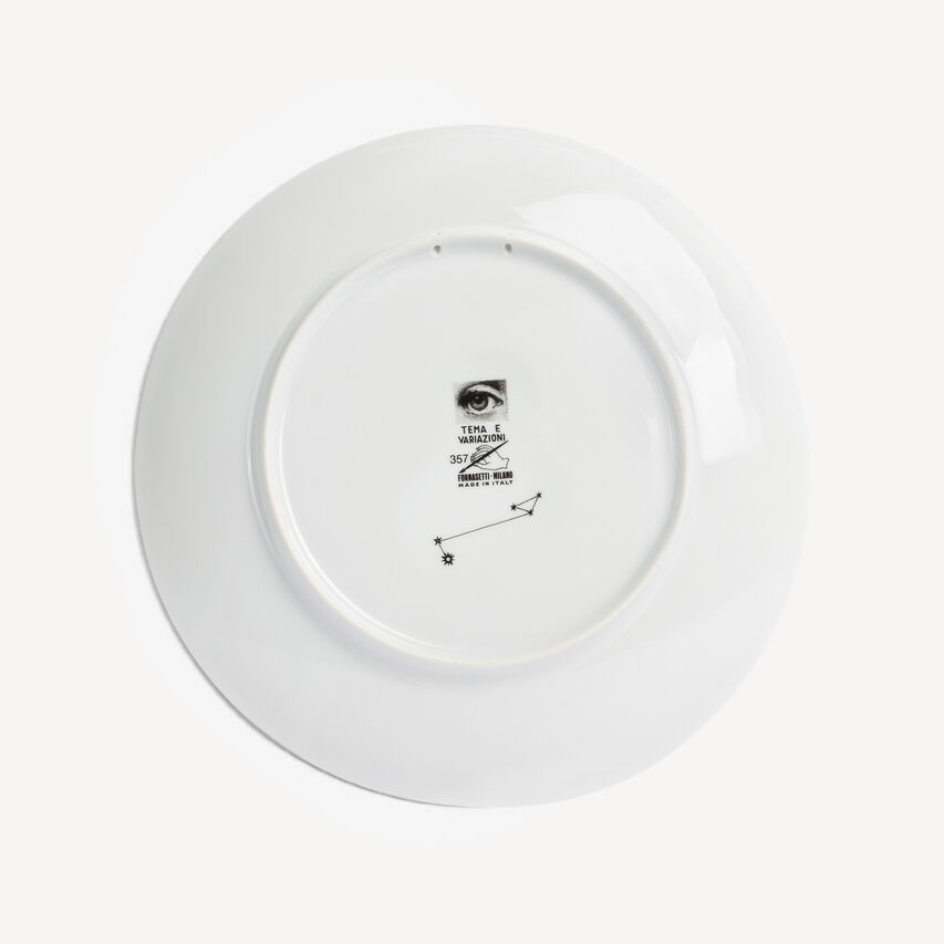 FORNASETTI Zodiaco Capricorn - Tema e Variazioni wall plate n.357 White/Black PTV357XFOR24BIA