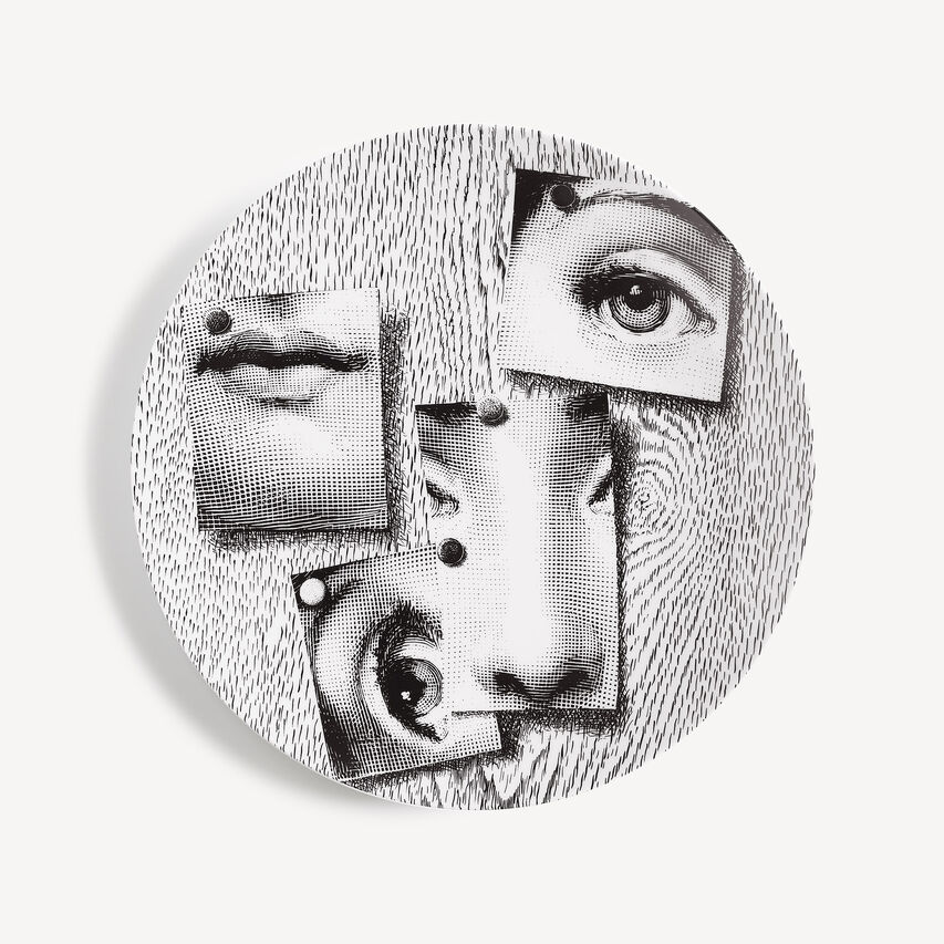 FORNASETTI Wall plate Tema e Variazioni n.163 White/Black PTV163XFOR21BIA