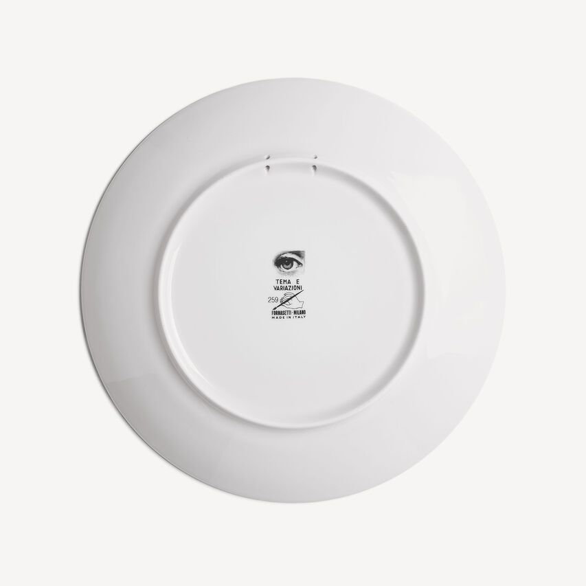 FORNASETTI Wall plate Tema e Variazioni n.259 White/Black PTV259XFOR21BIA