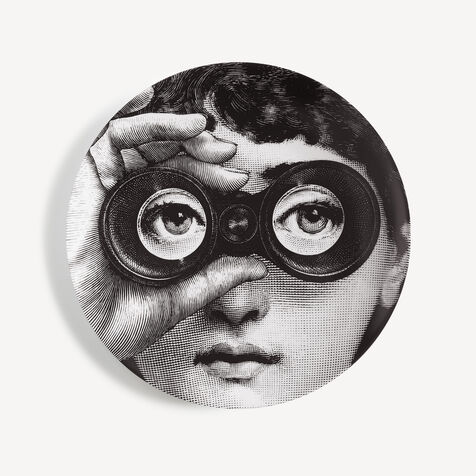 FORNASETTI Wall plate Tema e Variazioni n.286 White/Black PTV286XFOR21BIA