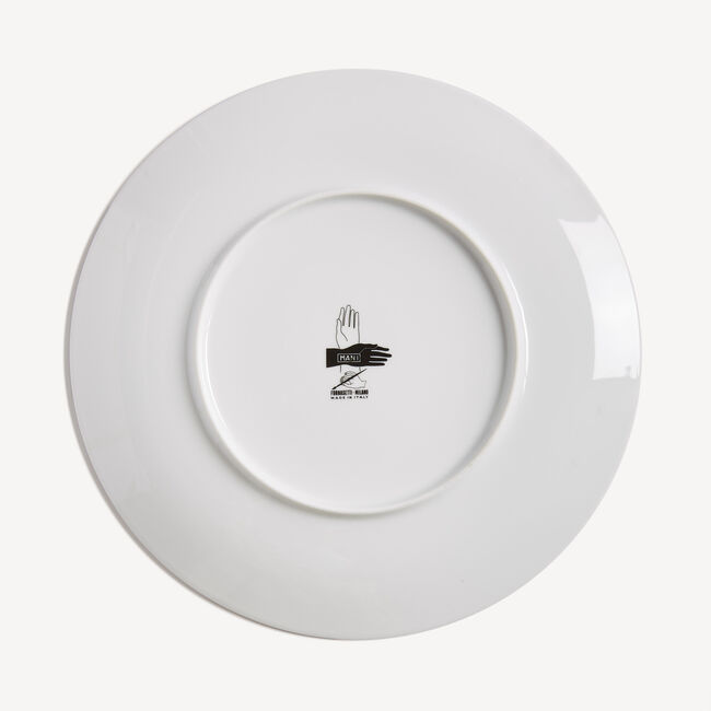 Shop Fornasetti Plate Mani In White/black