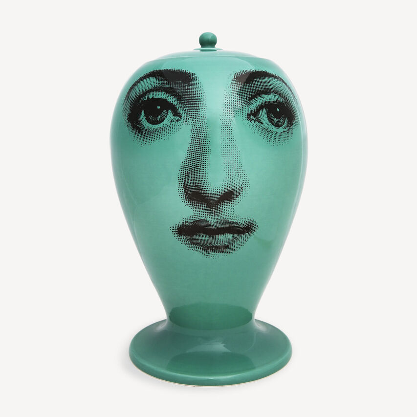 FORNASETTI Vase Buongiorno/Buonanotte Green/Black FOR10567FOR22VER