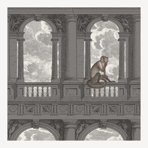 FORNASETTI Wallpaper Procuratie con Vista Soot/Snow PROCURATFOR22GRI