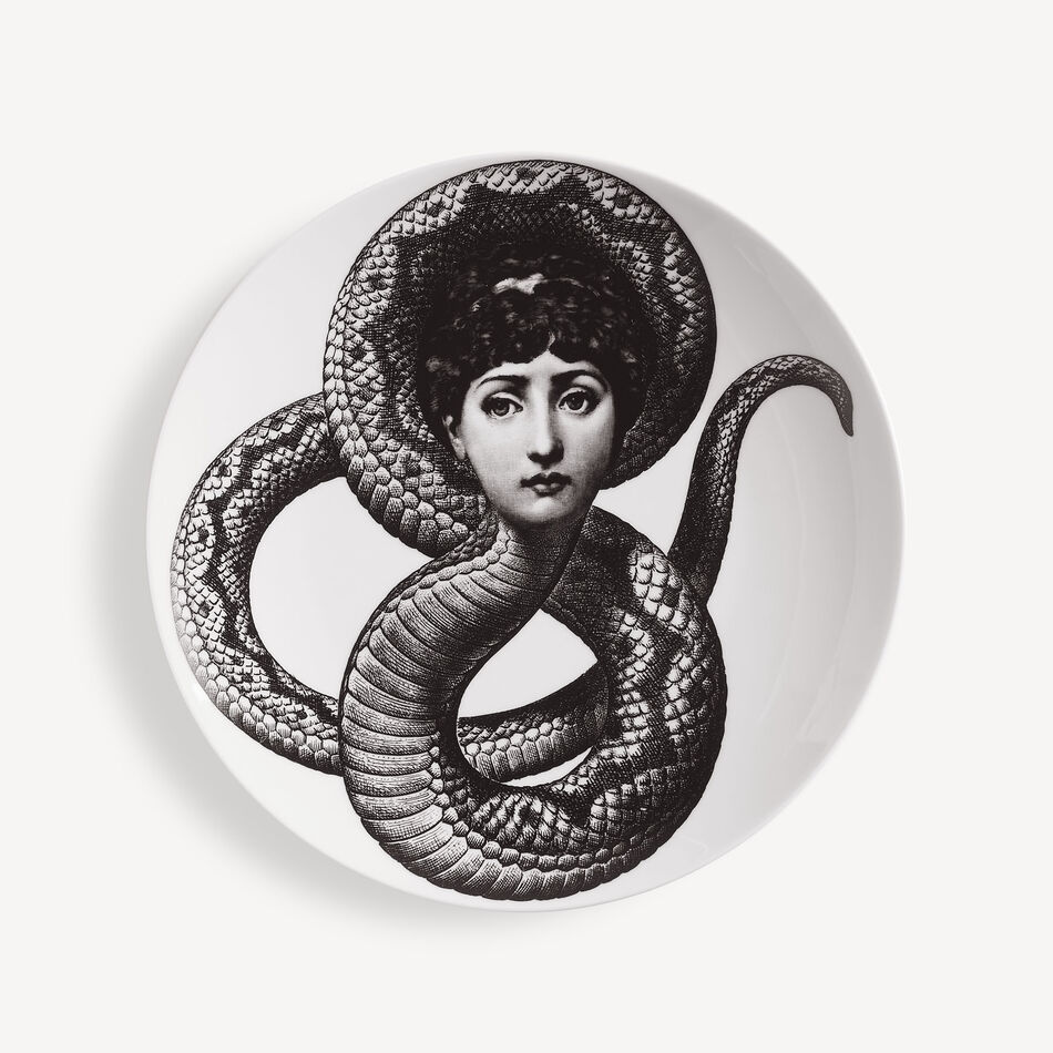 FORNASETTI Wall plate Tema e Variazioni n.198 White/Black PTV198XFOR21BIA