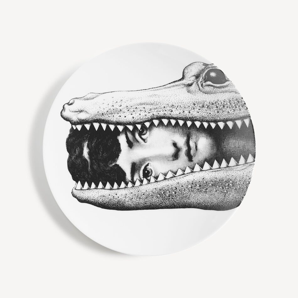 FORNASETTI Wall plate Tema e Variazioni n.233 White/Black PTV233XFOR21BIA