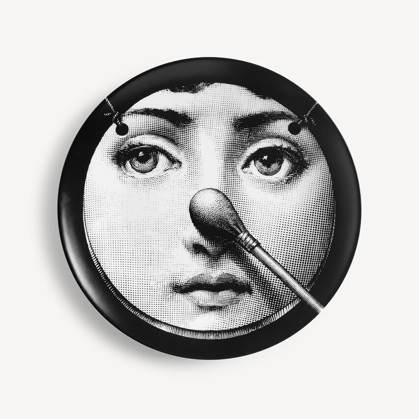 FORNASETTI Wall plate Tema e Variazioni n.161 White/Black PTV161XFOR21BIA