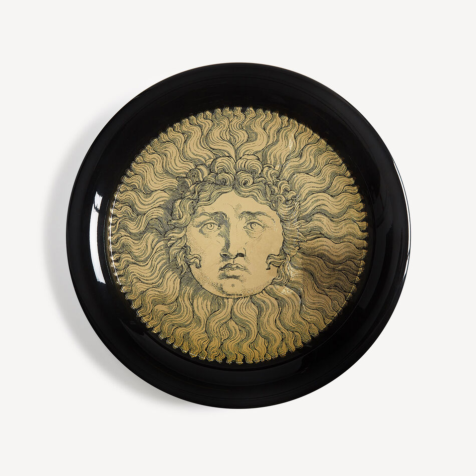 FORNASETTI Tray Re Sole White/Black/Gold C26Z196FOR21NER