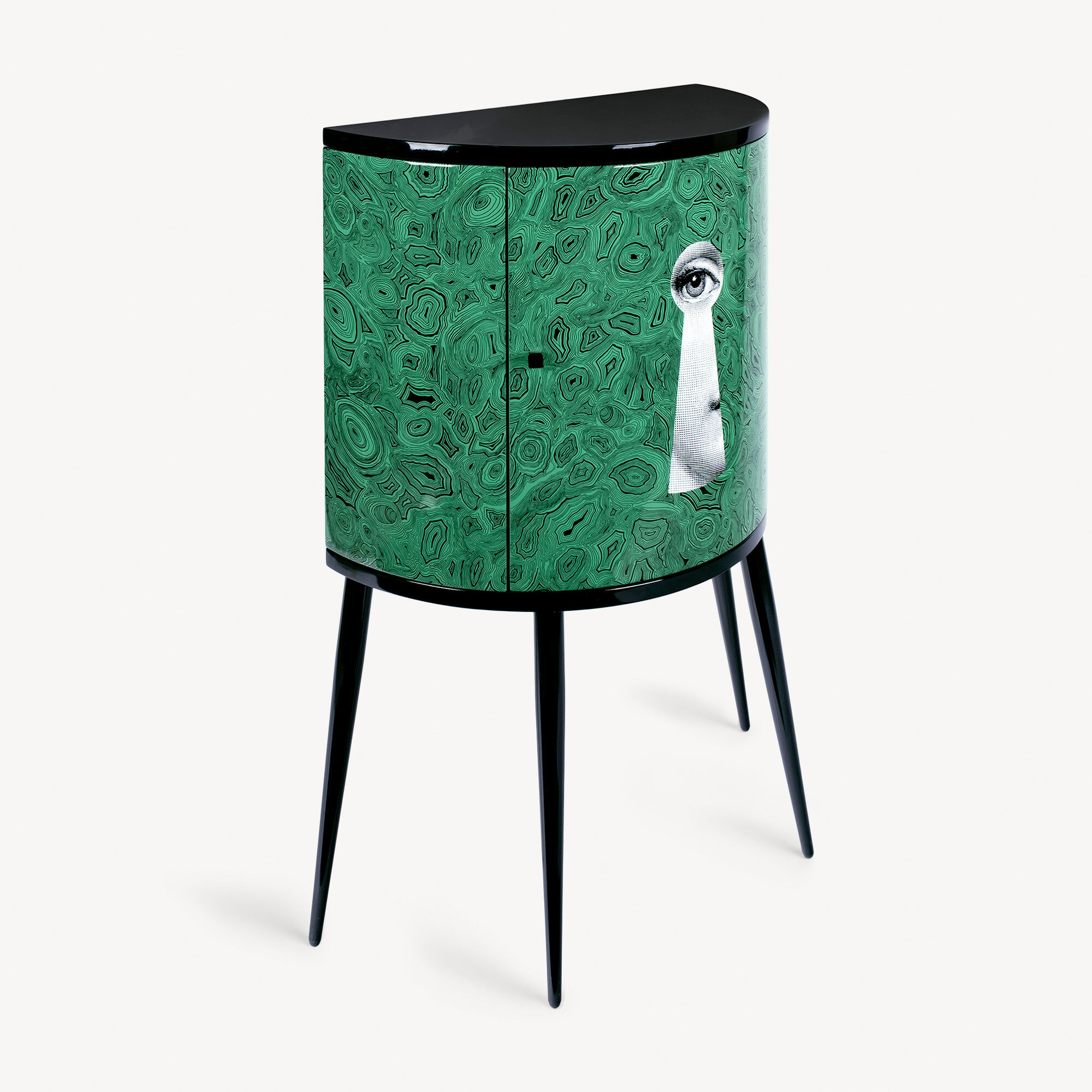 Console Serratura su Malachite in White/Black/Green | Fornasetti®