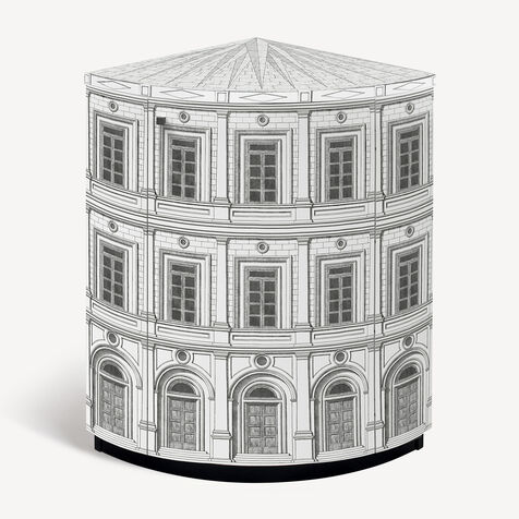 FORNASETTI Corner cabinet Architettura White/Black M49X417FOR21BIA
