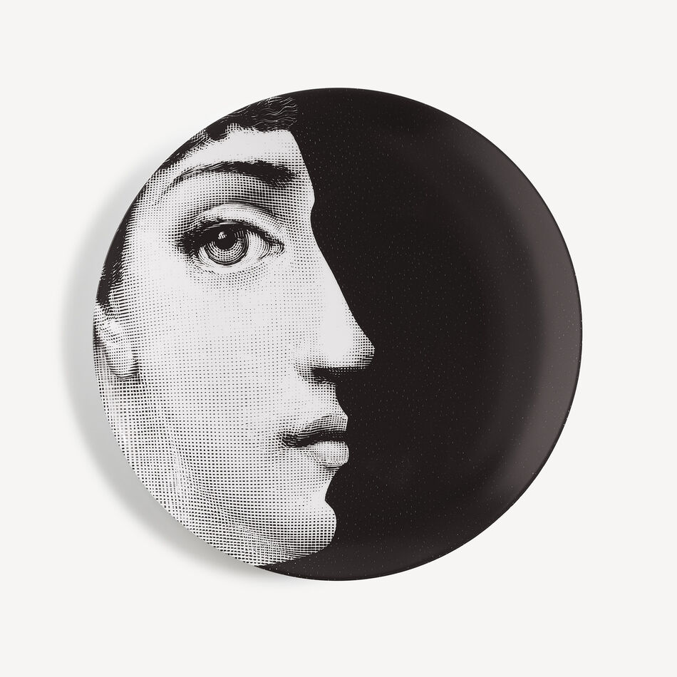 FORNASETTI Wall plate Tema e Variazioni n.114 White/Black PTV114XFOR21BIA