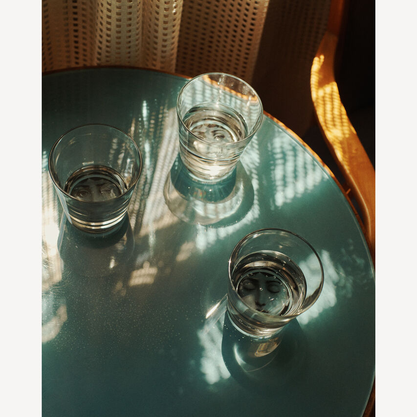 FORNASETTI Set 6 glasses Tema e Variazioni Black G40X400FOR20NER