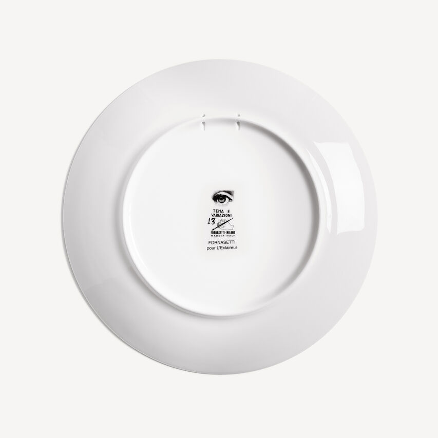 FORNASETTI Wall plate Tema e Variazioni n.13 White/Black PTV013XFOR21BIA