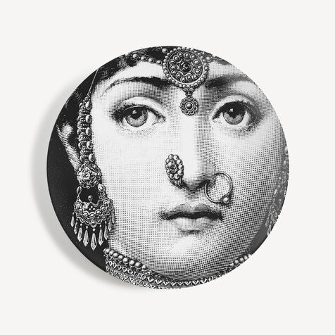 FORNASETTI Wall plate Tema e Variazioni n.228 White/Black PTV228XFOR21BIA