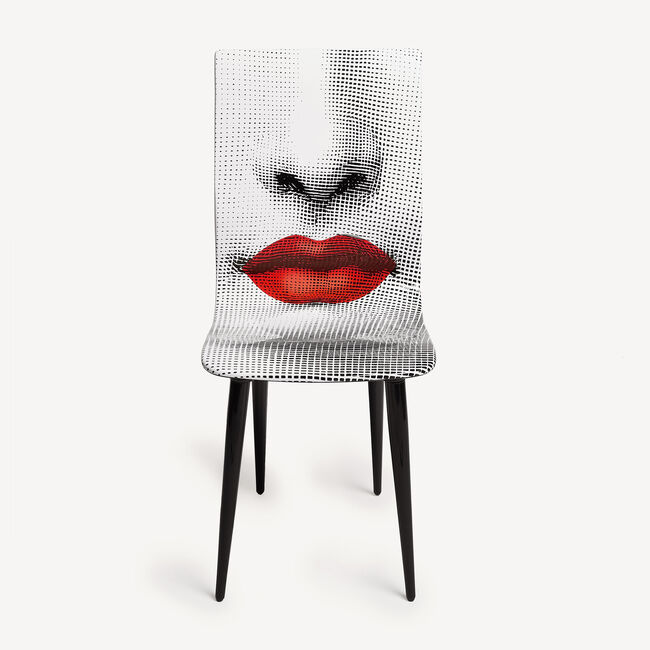 Fornasetti Chair Bocca In White/black/red