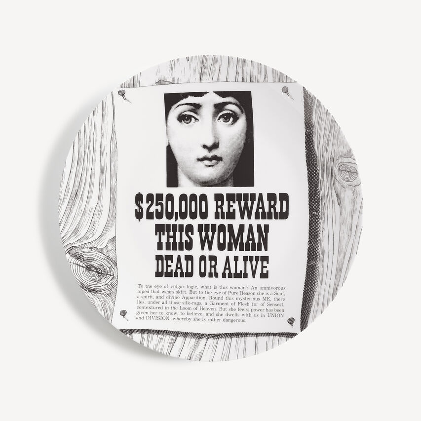 FORNASETTI Wall plate Tema e Variazioni n.170 White/Black PTV170XFOR21BIA