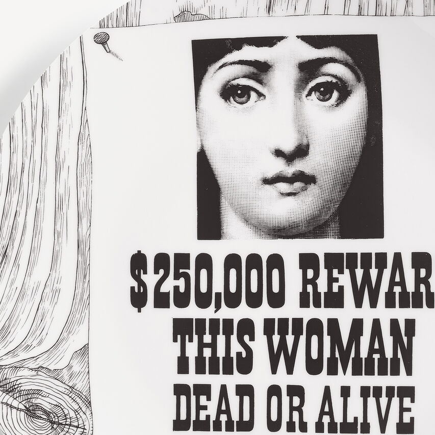 FORNASETTI Wall plate Tema e Variazioni n.170 White/Black PTV170XFOR21BIA