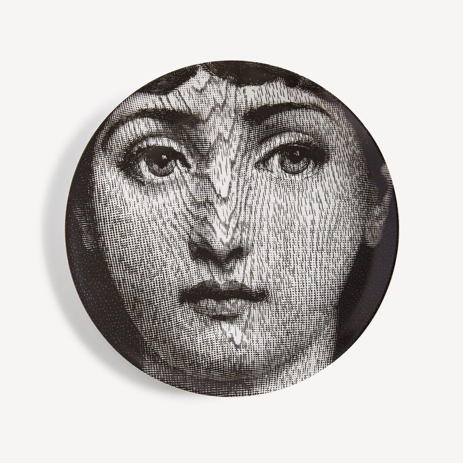 FORNASETTI Wall plate Tema e Variazioni n.90 White/Black PTV090XFOR21BIA