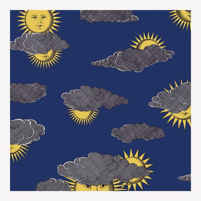 Fornasetti Wallpaper Soli E Nuvole In Blue