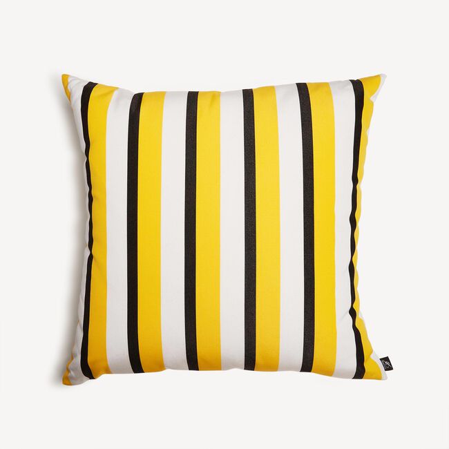 Fornasetti Outdoor Cushion Rigato In Yellow/white/black