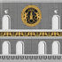 FORNASETTI Curved cabinet Facciata Quattrocentesca White/Black/Yellow M09Y202FOR21BIA