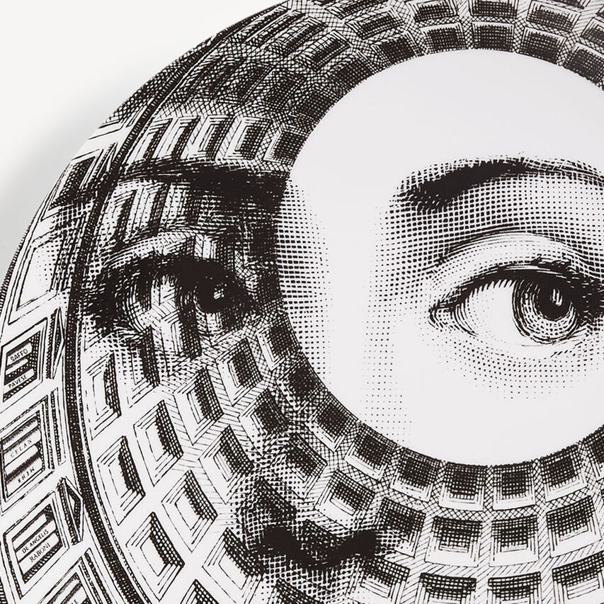 FORNASETTI Wall plate Tema e Variazioni n.380 White/Black PTV380XFOR21BIA