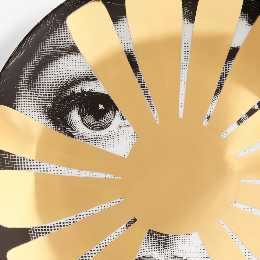 FORNASETTI Wall plate Tema e Variazioni n.37 White/Black/Gold PTVZ037FOR21ORO