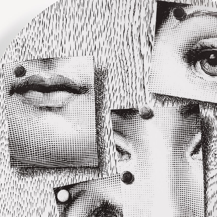 FORNASETTI Wall plate Tema e Variazioni n.163 White/Black PTV163XFOR21BIA