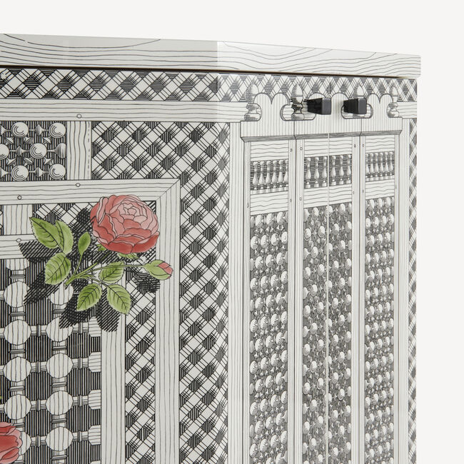Shop Fornasetti Small Cabinet Polyhedric Musciarabia Con Rose In Multicolour