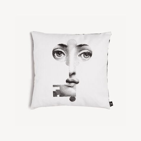 FORNASETTI Cushion Chiave e Serratura White/Black PILLTV001FOR20BIA