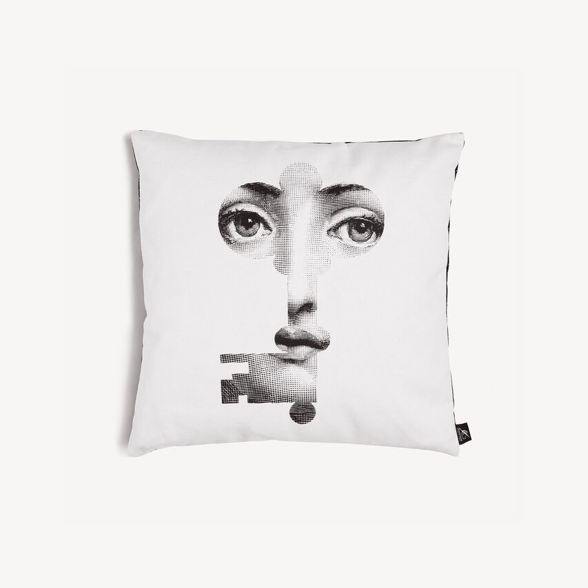 FORNASETTI Cushion Chiave e Serratura White/Black PILLTV001FOR20BIA