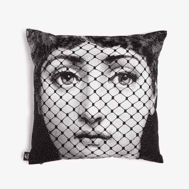 Shop Fornasetti Cushion Burlesque In White/black