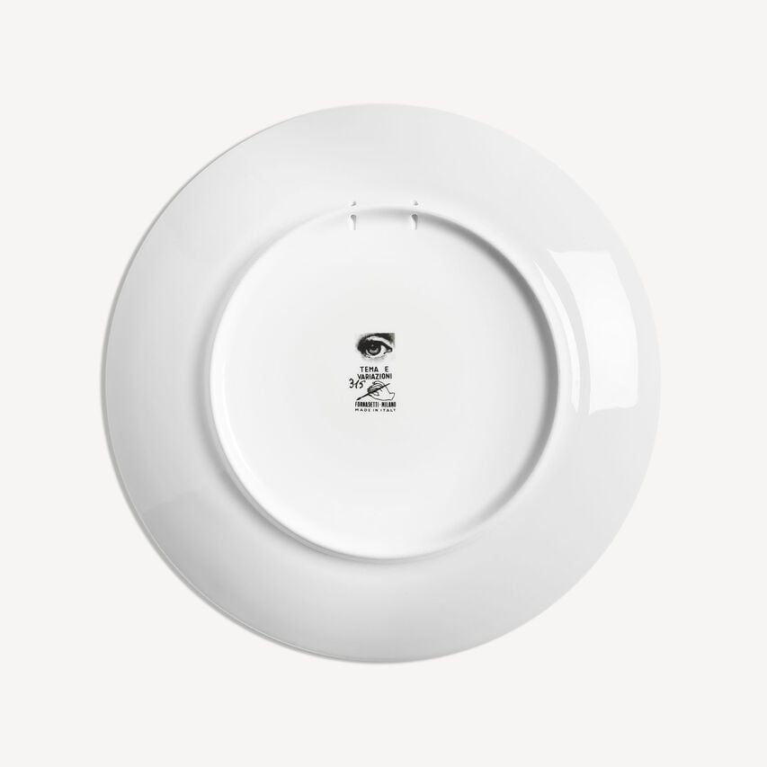 FORNASETTI Wall plate Tema e Variazioni n.315 White/Black PTV315XFOR21BIA