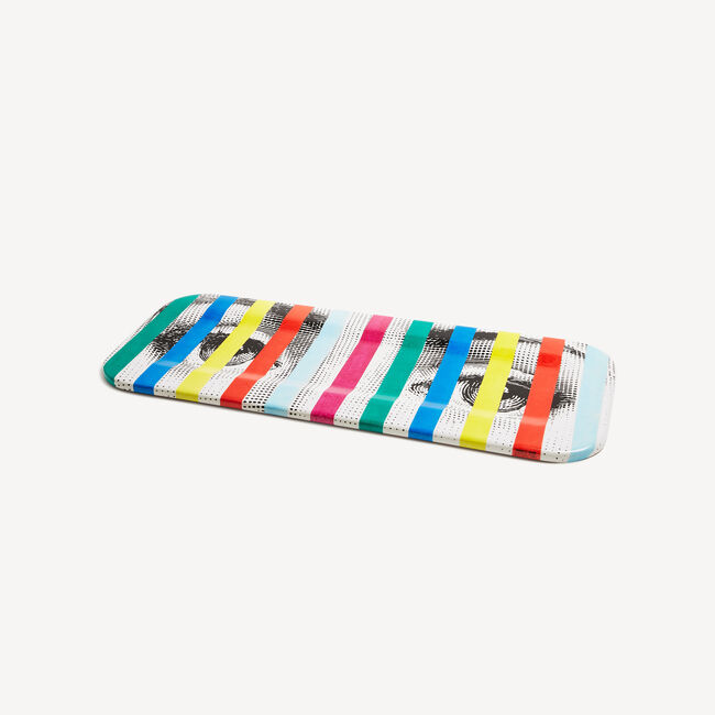 Shop Fornasetti Tray Face & Stripes In Multicolour
